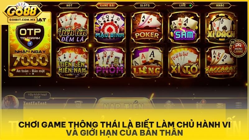 Chơi game thông thái là biết làm chủ hành vi và giới hạn của bản thân.