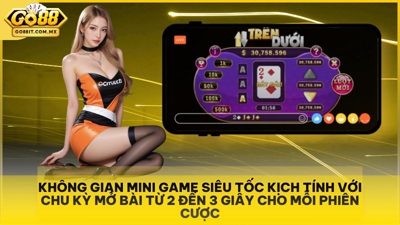 Giao diện trò chơi Trên Dưới tại Go88 vô cùng trực quan và hiện đại