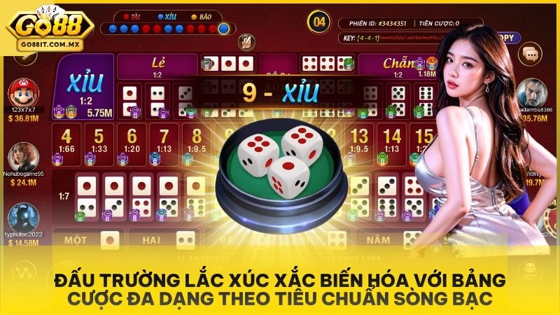Giao diện sảnh Sicbo Tài Xỉu Sảnh Rồng Go88 vô cùng chuyên nghiệp