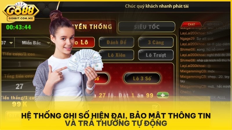 Hệ thống ghi số hiện đại, bảo mật thông tin và trả thưởng tự động.