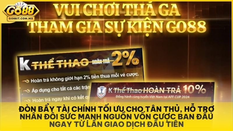 Đòn bẩy tài chính tối ưu cho tân thủ, hỗ trợ nhân đôi sức mạnh nguồn vốn cược ban đầu ngay từ lần giao dịch đầu tiên.