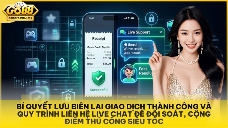Cách Nạp Tiền Go88 - Hướng Dẫn Các Phương Thức Giao Dịch Chi Tiết 4 Bí quyết lưu biên lai giao dịch thành công và quy trình liên hệ Live Chat để đối soát, cộng điểm thủ công siêu tốc.