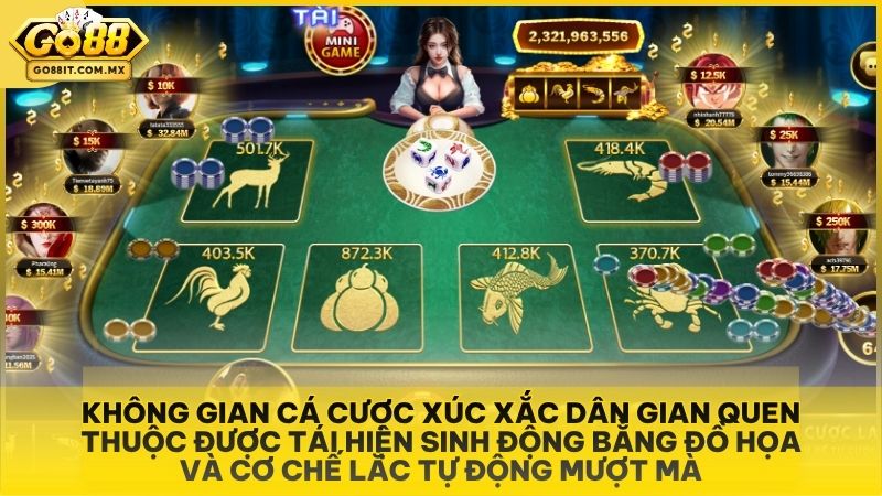 Giao diện trò chơi Bầu Cua Go88 vô cùng sinh động và hiện đại