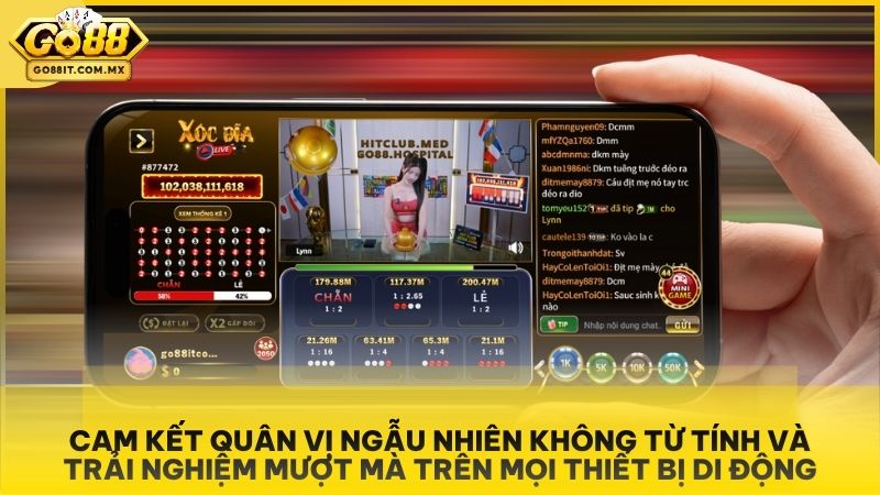 Xóc Đĩa Livestream Go88 - Trực Tiếp Lắc Đĩa Cùng Mỹ Nhân Quyến Rũ 3 Cam kết quân vị ngẫu nhiên không từ tính và trải nghiệm mượt mà trên mọi thiết bị di động.